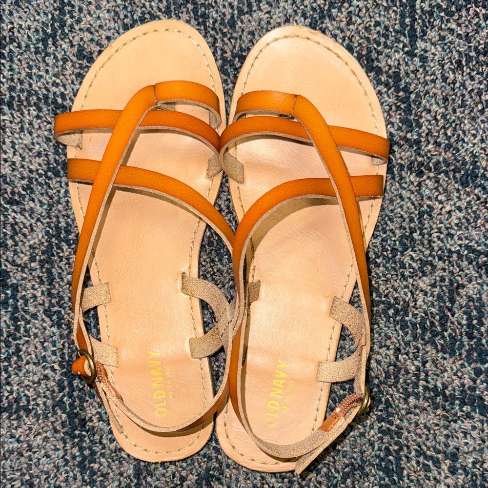 Old Navy Tan and Orange Sandals